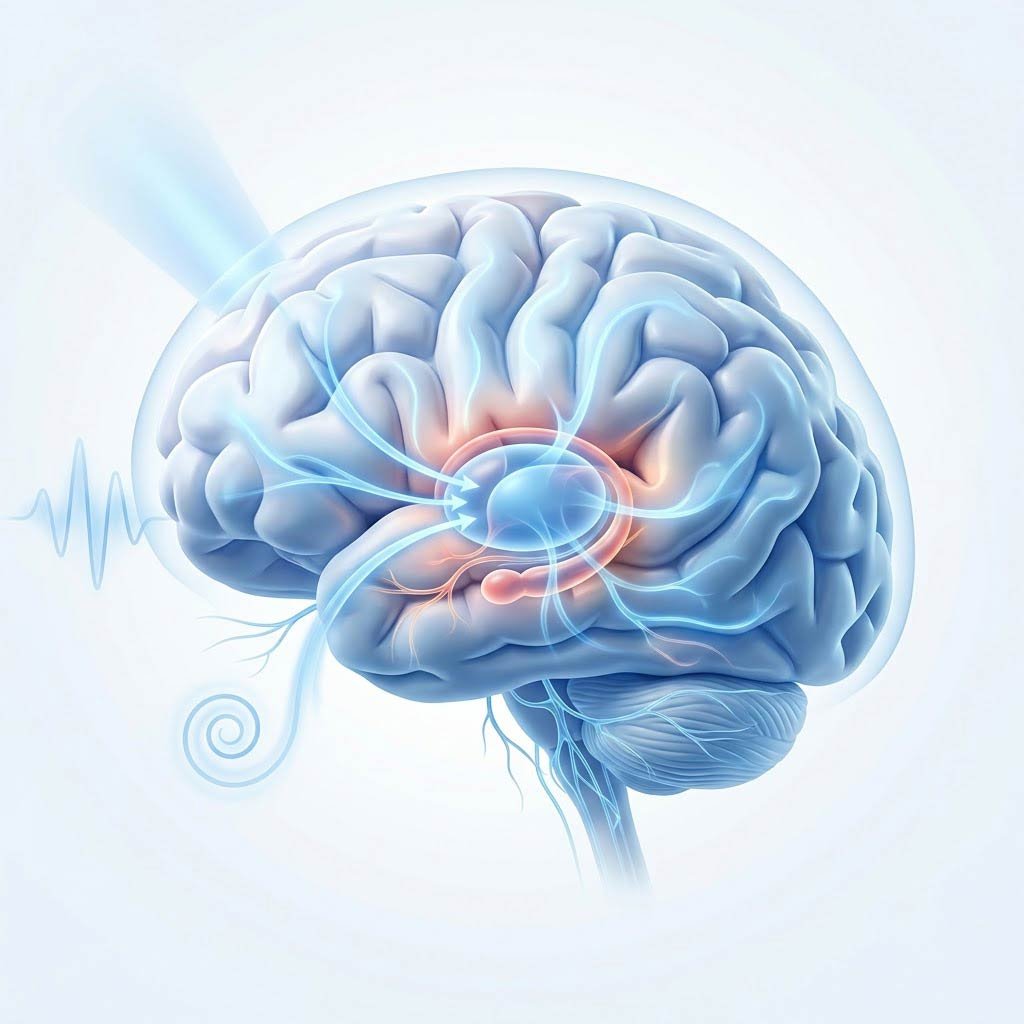 Brain processing sensory input at comfortable volume
