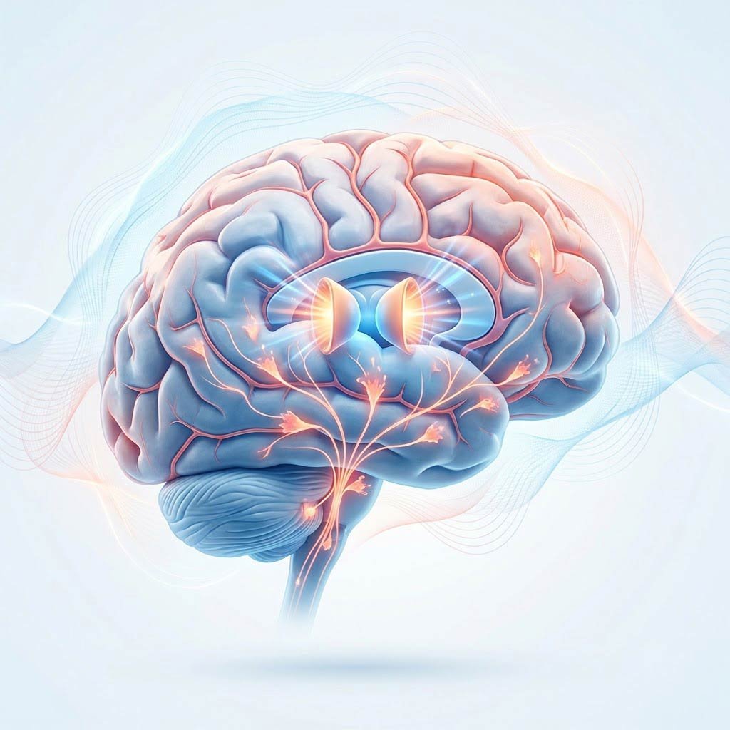 Brain during attack with all sensory channels amplified