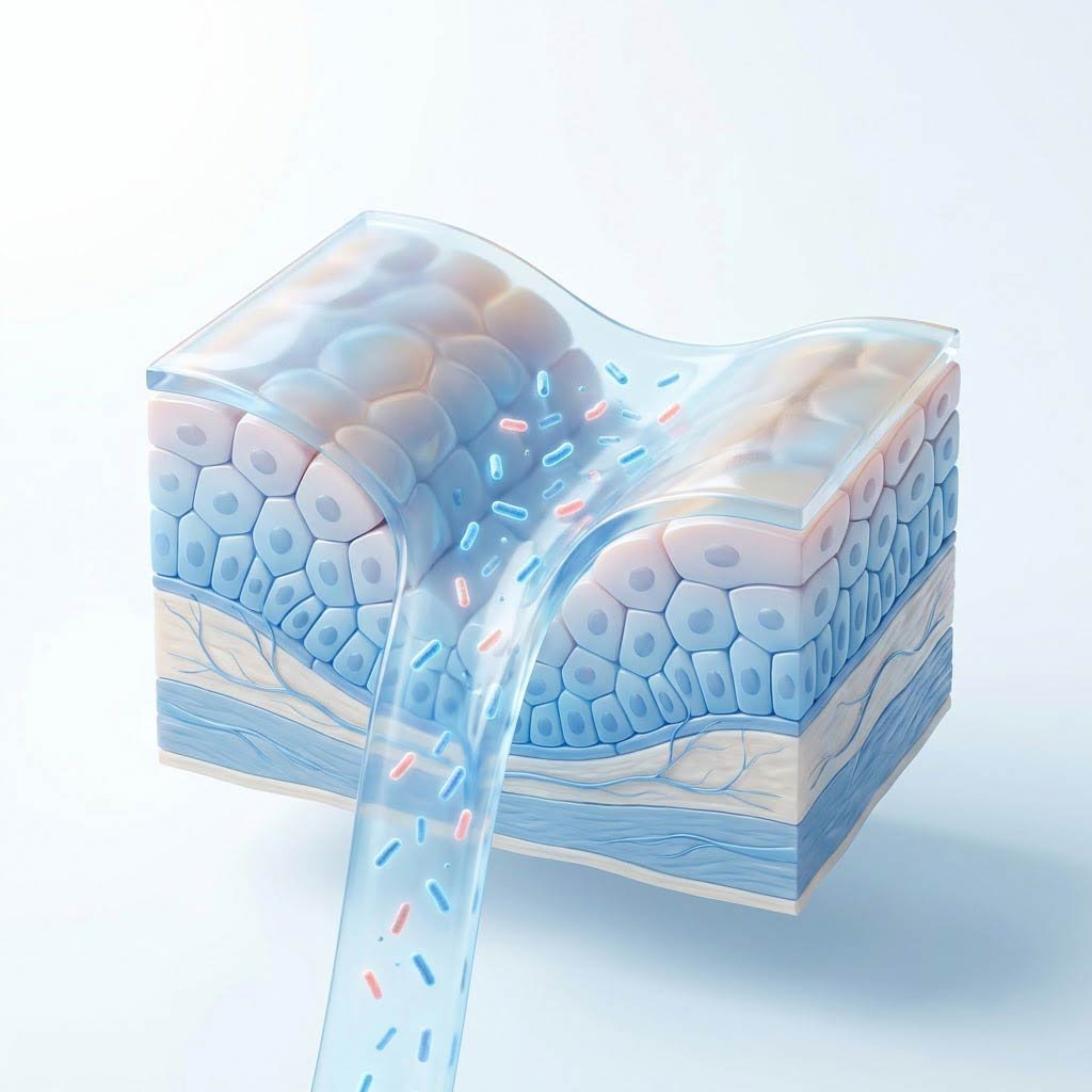 Protected bladder wall with bacteria flushing past unable to adhere