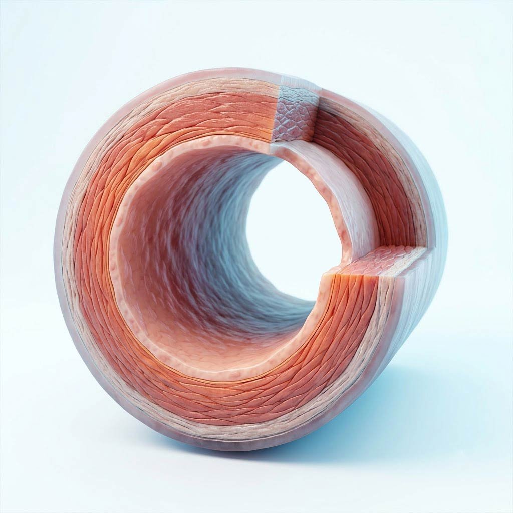 Healthy coronary artery with open lumen