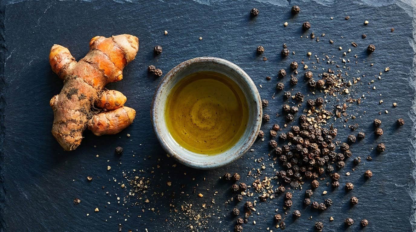 Turmeric + black pepper + fat: the absorption trio that traditional cooking intuited.