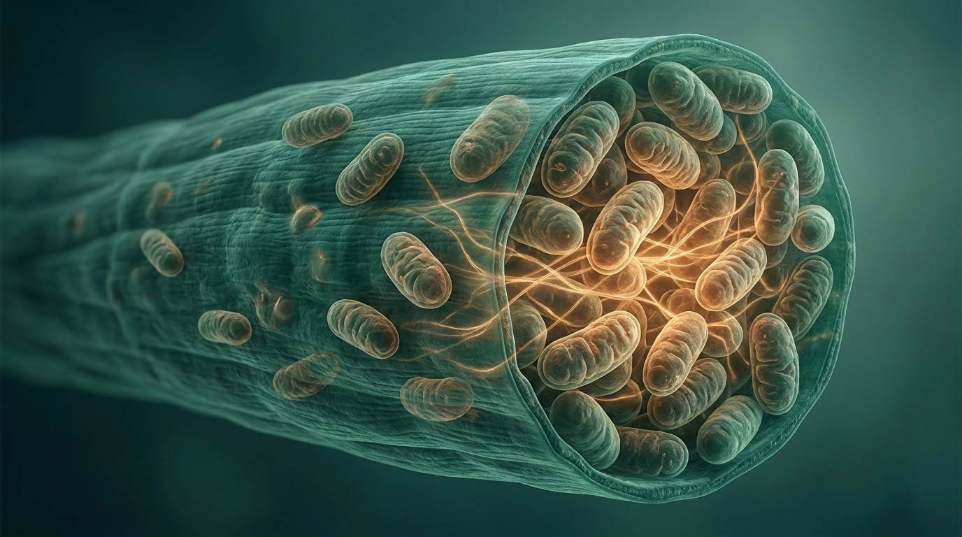 The cellular foundation: more mitochondria = more aerobic capacity.