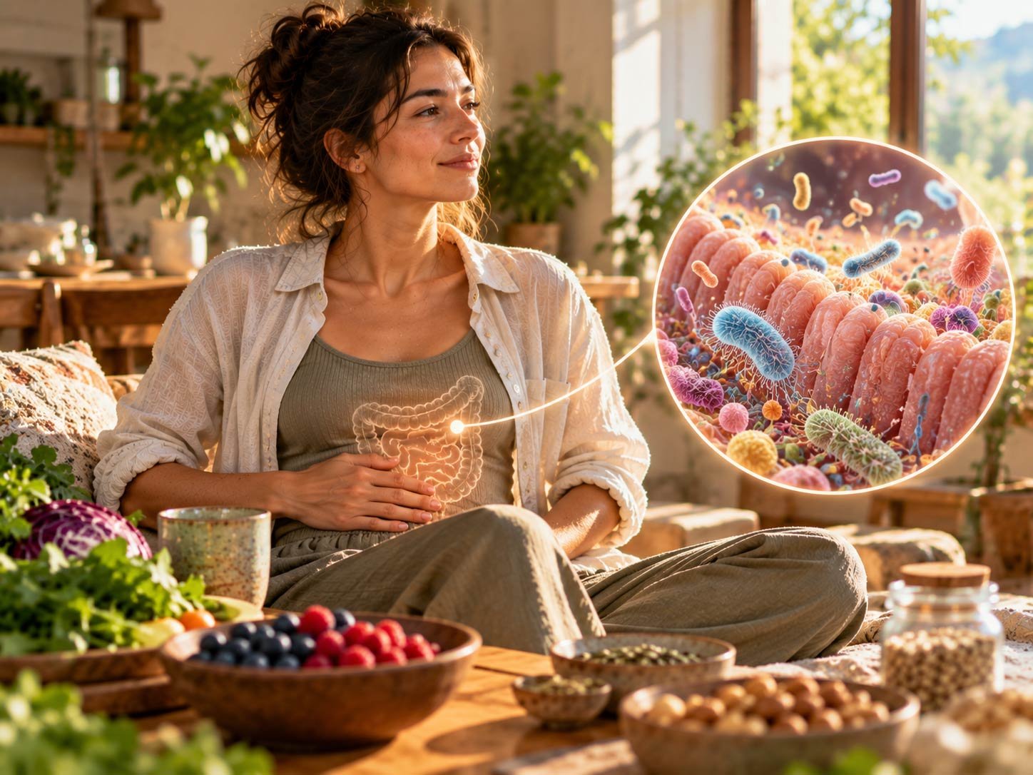 A microbiome cross-section illustration