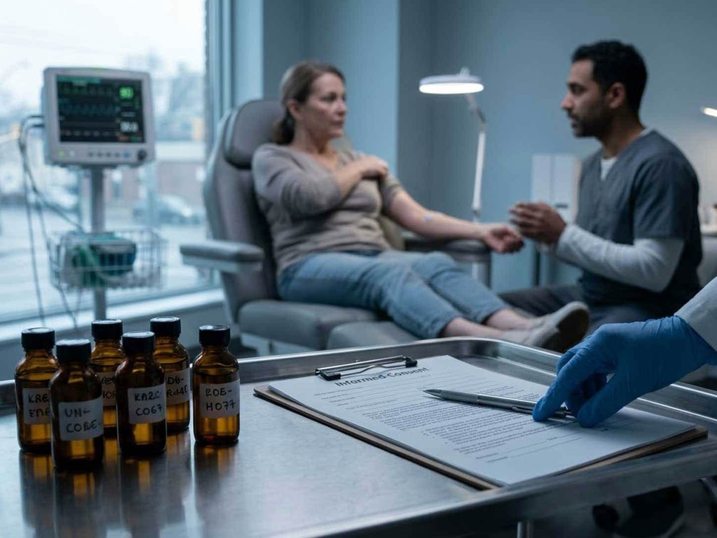 Clinical research vials and trial documentation